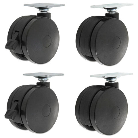 Image of Casters For Height-adjustable Table Bases, Black, 4/set