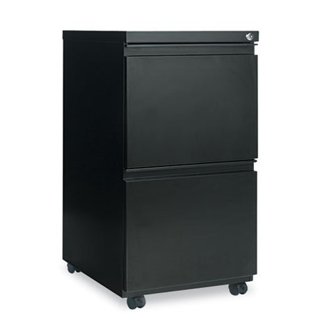 Image of Two-drawer Metal Pedestal File With Full-length Pull, 14.96w X 19.29d X 27.75h, Black