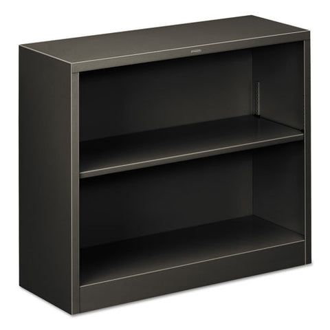 Image of Metal Bookcase, Two-shelf, 34-1/2w X 12-5/8d X 29h, Charcoal