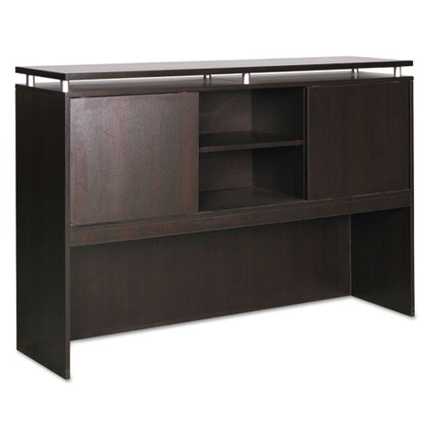 Image of Alera Sedina Series Hutch With Sliding Doors, 72w X 15d X 42.5h, Espresso