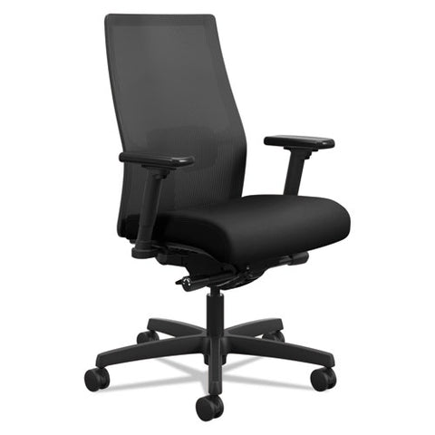 Image of Ignition 2.0 4-way Stretch Mid-back Mesh Task Chair, Supports Up To 300 Lbs., Black Seat/back, Black Base