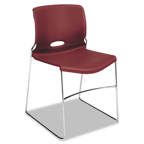 Image of Olson Stacker High Density Chair, Mulberry Seat/mulberry Back, Chrome Base, 4/carton