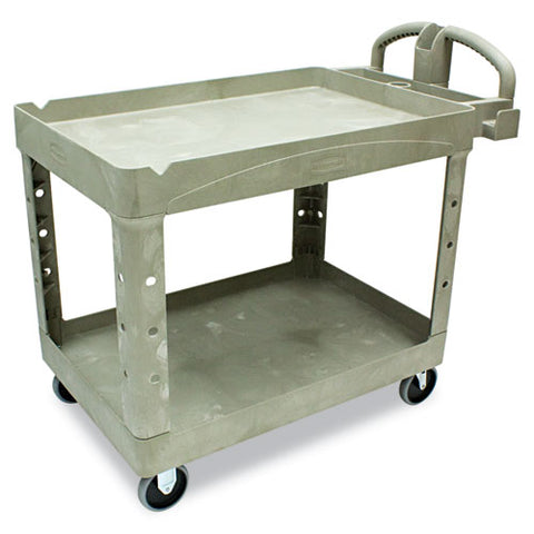 Image of Heavy-duty Utility Cart, Two-shelf, 25.9w X 45.2d X 32.2h, Beige