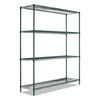 Ba Plus Wire Shelving Kit, 4 Shelves, 72" X 24" X 72", Black Anthracite Plus