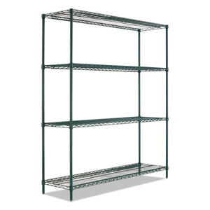 Ba Plus Wire Shelving Kit, 4 Shelves, 72" X 24" X 72", Black Anthracite Plus