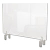 Clear Partition Extender With Attached Clamp, 36 X 3.88 X 30, Thermoplastic Sheeting