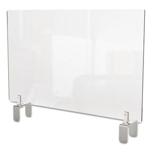 Clear Partition Extender With Attached Clamp, 36 X 3.88 X 30, Thermoplastic Sheeting