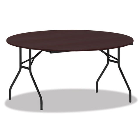 Image of Round Wood Folding Table, 59 Dia X 29 1/8h, Mahogany