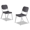 Rough 'n Ready Original Stack Chair, Black Seat/black Back, Silver Base, 4/carton