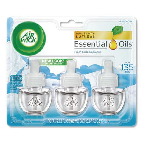 Image of Scented Oil Refill, Warming - Fresh Linen, 0.67 Oz, 3/pack, 6 Packs/carton