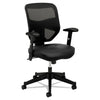 Vl531 Mesh High-back Task Chair With Adjustable Arms, Supports Up To 250 Lbs., Black Seat/black Back, Black Base