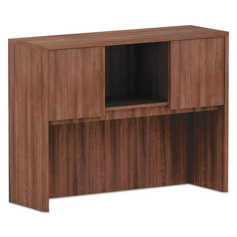 Image of Alera Valencia Series Hutch, 3 Compartment, 47.13w X 15d X 35.38h, Modern Walnut