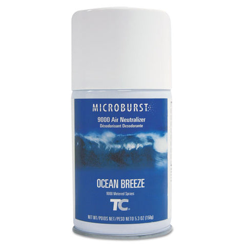 Image of Tc Microburst 9000 Air Freshener Refill, Ocean Breeze, 5.3 Oz Aerosol, 4/carton