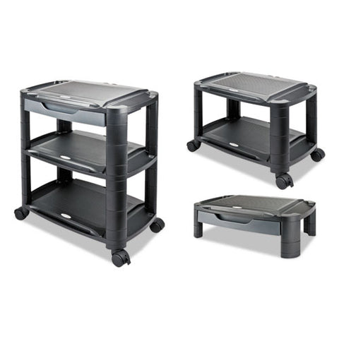 Image of 3-in-1 Storage Cart And Stand, 21.63w X 13.75d X 24.75h, Black/gray