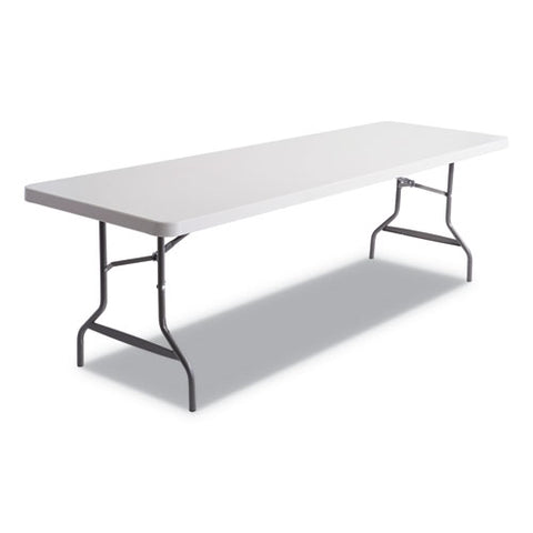 Image of Resin Rectangular Folding Table, Square Edge, 96w X 30d X 29h, Platinum