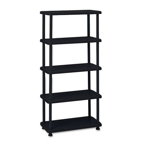 Image of Rough N Ready Five-shelf Open Storage System, Resin, 36w X 18d X 74h, Black