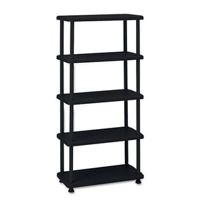 Rough N Ready Five-shelf Open Storage System, Resin, 36w X 18d X 74h, Black