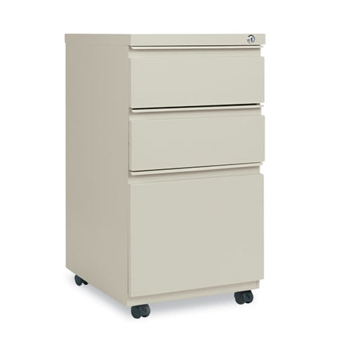 Image of Three-drawer Metal Pedestal File With Full-length Pull, 14.96w X 19.29d X 27.75h, Putty