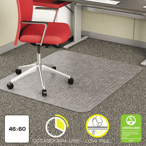 Image of Economat Occasional Use Chair Mat, Low Pile Carpet, Flat, 46 X 60, Rectangle, Clear