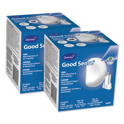 Image of Good Sense Automatic Spray System, Fresh Scent, Yellow, 0.67 Oz Cartridge, 12/carton