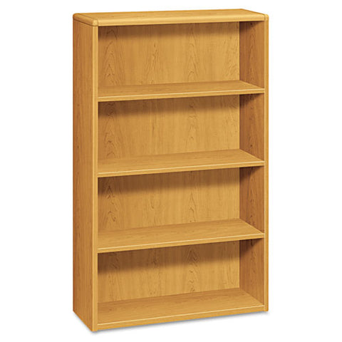 Image of 10700 Series Wood Bookcase, Four Shelf, 36w X 13 1/8d X 57 1/8h, Harvest