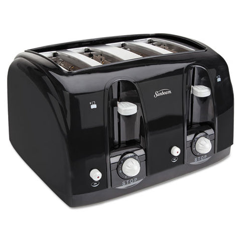 Image of Extra Wide Slot Toaster, 4-slice, 11 3/4 X 13 3/8 X 8 1/4, Black