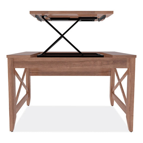 Image of Sit-to-stand Table Desk, 47.25w X 23.63d X 29.5 To 43.75h, Modern Walnut