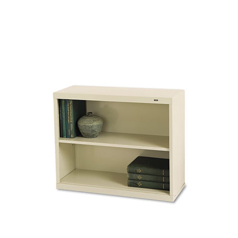 Image of Metal Bookcase, Two-shelf, 34-1/2w X 13-1/2d X 28h, Putty