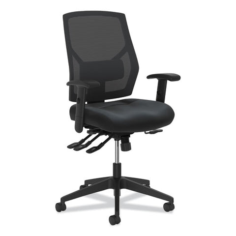 Image of Crio High-back Task Chair With Asynchronous Control, Supports Up To 250 Lbs., Black Seat/black Back, Black Base