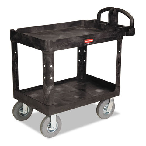 Image of Heavy-duty Utility Cart, Two-shelf, 25.88w X 45.25d X 37.13h, Black