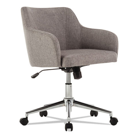 Image of Alera Captain Series Mid-back Chair, Supports Up To 275 Lbs, Gray Tweed Seat/gray Tweed Back, Chrome Base