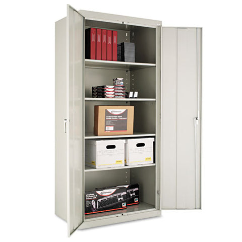 Image of Assembled 78" High Storage Cabinet, W/adjustable Shelves, 36w X 24d, Light Gray