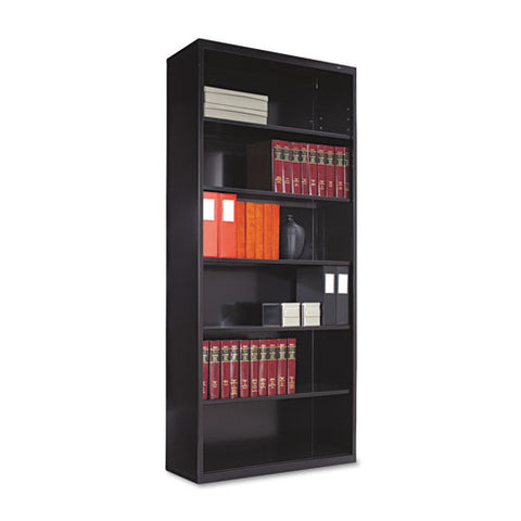 Image of Metal Bookcase, Six-shelf, 34-1/2w X 13-1/2d X 78h, Black