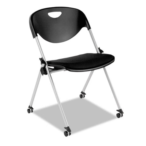 Image of Alera Sl Series Nesting Stack Chair Without Arms, Black Seat/black Back, Gray Base, 2/carton