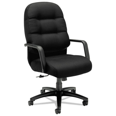 Image of Pillow-soft 2090 Series Executive High-back Swivel/tilt Chair, Supports Up To 300 Lbs., Black Seat/black Back, Black Base