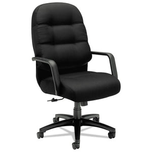 Pillow-soft 2090 Series Executive High-back Swivel/tilt Chair, Supports Up To 300 Lbs., Black Seat/black Back, Black Base