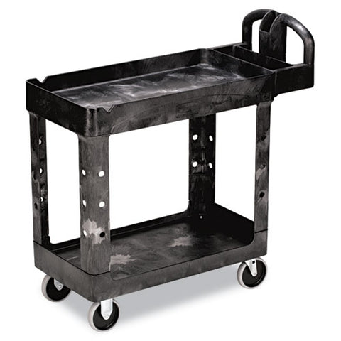 Image of Heavy-duty Utility Cart, Two-shelf, 17.13w X 38.5d X 38.88h, Black