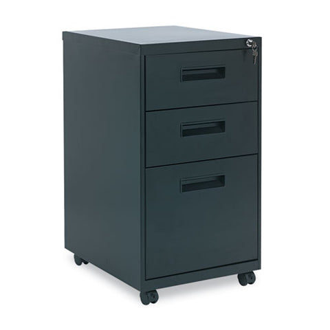 Image of Three-drawer Metal Pedestal File, 14.96w X 19.29d X 27.75h, Black