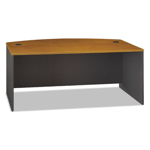 Image of Series C Collection 72w Bow Front Desk Shell, 71.13w X 36.13d X 29.88h, Natural Cherry