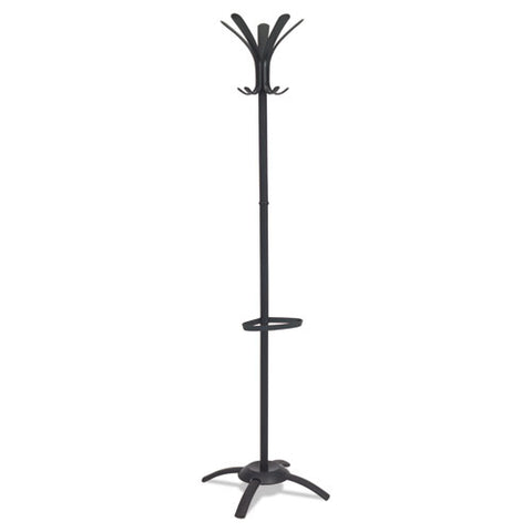 Image of Cleo Coat Stand, Stand Alone Rack, Ten Knobs, Steel/plastic, 19.75w X 19.75d X 68.9h, Black