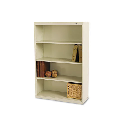 Image of Metal Bookcase, Four-shelf, 34-1/2w X 13-1/2d X 52-1/2h, Putty