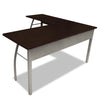 Trento Line L-shaped Desk, 59.13w X 59.13d X 29.5h, Mocha/gray