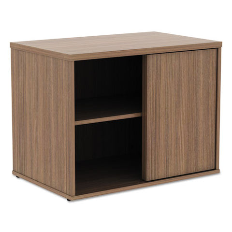 Image of Alera Open Office Low Storage Cabinet Credenza, 29 1/2 X 19 1/8x 22 7/8, Walnut