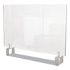 Clear Partition Extender With Attached Clamp, 42 X 3.88 X 24, Thermoplastic Sheeting