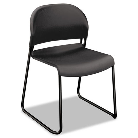 Image of Gueststacker High Density Chairs, Lava Seat/lava Back, Black Base, 4/carton