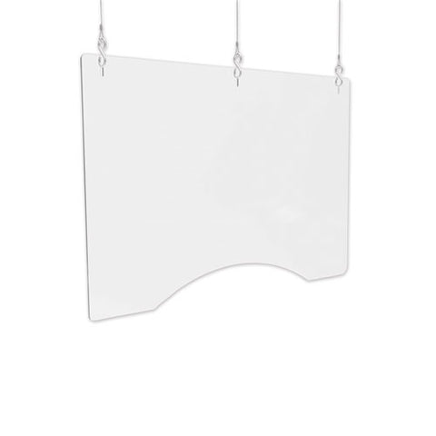 Image of Hanging Barrier, 36" X 24", Polycarbonate, Clear, 2/carton