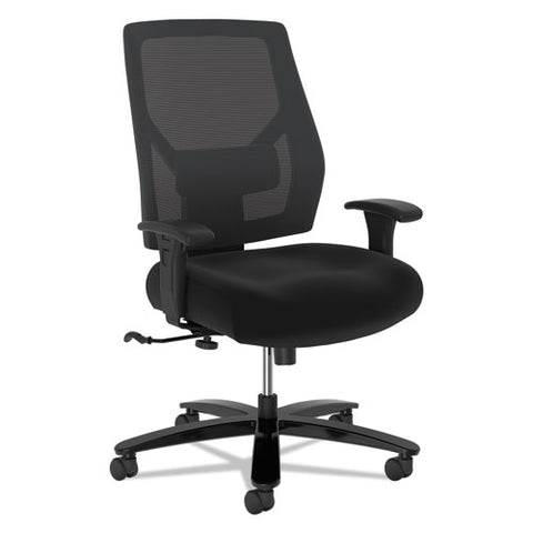 Image of Crio Big And Tall Mid-back Task Chair, Supports Up To 450 Lbs., Black Seat/black Back, Black Base