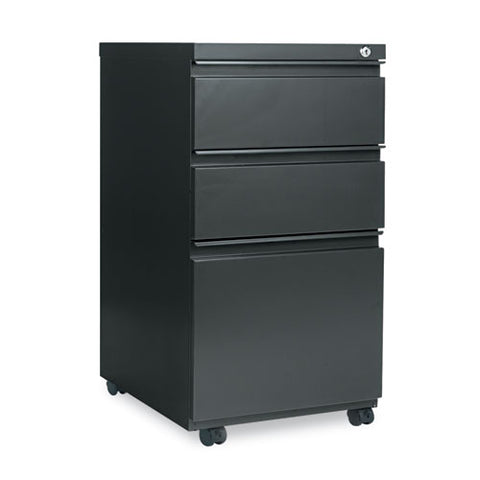 Image of Three-drawer Metal Pedestal File With Full-length Pull, 14.96w X 19.29d X 27.75h, Charcoal