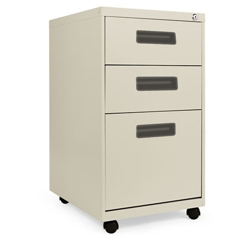 Image of Three-drawer Metal Pedestal File, 14.96w X 19.29d X 27.75h, Putty