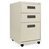 Three-drawer Metal Pedestal File, 14.96w X 19.29d X 27.75h, Putty